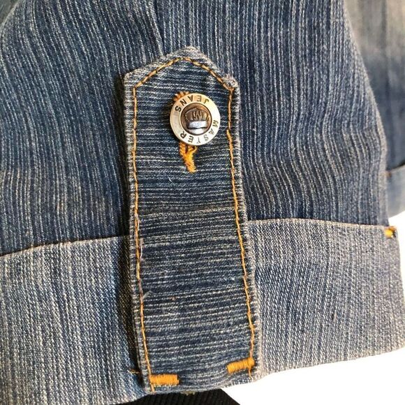 MASTER JEANS - EUC - L Sz S-M Retro Low-Rise Bermuda Shorts/Selectively Faded - Picture 7 of 9